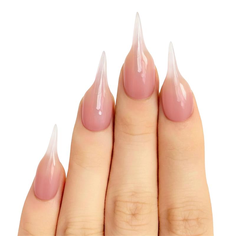 Model wearing Natural Nude Cat Claw cat-claw press-on nails — lifestyle close-up | GlossyMuse