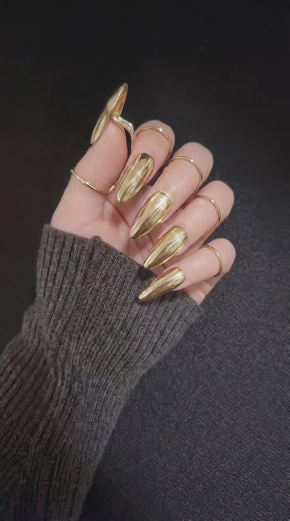 Champagne Glow Nail Ring Set (5pcs)