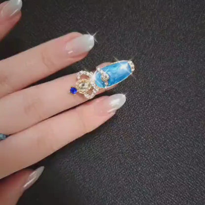 Sapphire Starfall Nail Ring
